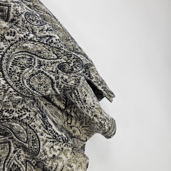 Zadig & Voltaire Ruby Sweater Top Merino Wool Metallic Paisley Split Hem Size S - Picture 6 of 7